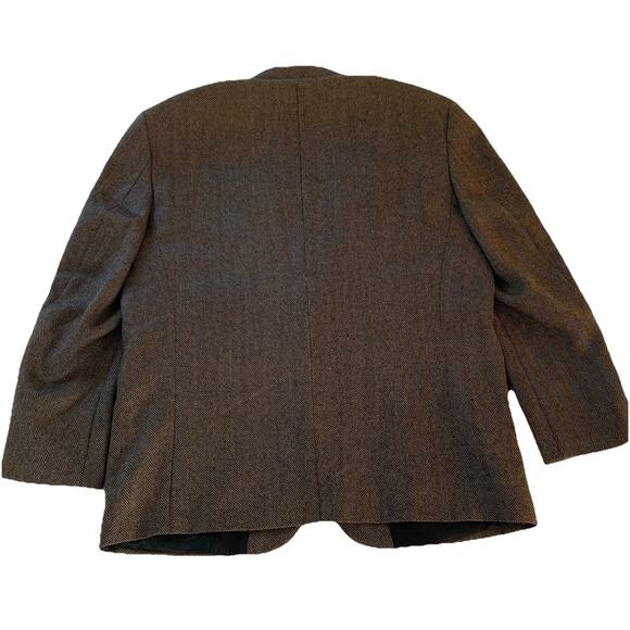Oscar de la Renta Men’s Brown Herringbone Sport Coat Suit Jacket Blazer Sz 42S - Picture 3 of 13